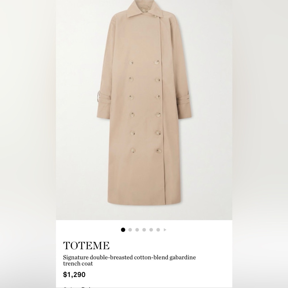 Toteme Beige Double-Breasted Trench Coat